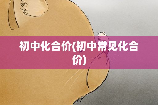 初中化合价(初中常见化合价)