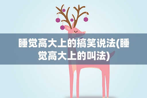 睡觉高大上的搞笑说法(睡觉高大上的叫法)