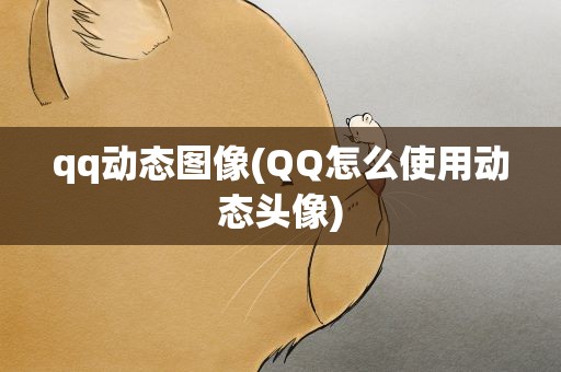 qq动态图像(QQ怎么使用动态头像)