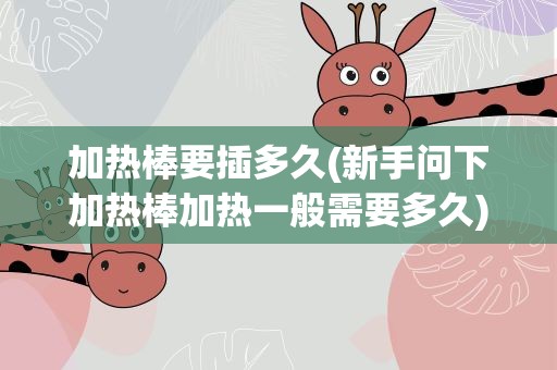 加热棒要插多久(新手问下加热棒加热一般需要多久)
