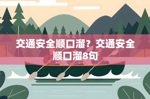 交通安全顺口溜？交通安全顺口溜8句