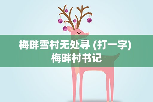 梅畔雪村无处寻 (打一字) 梅畔村书记
