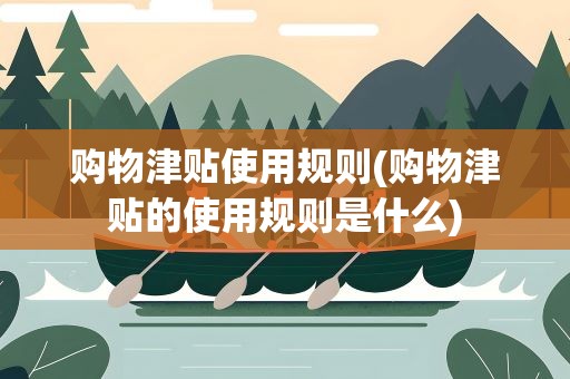 购物津贴使用规则(购物津贴的使用规则是什么)