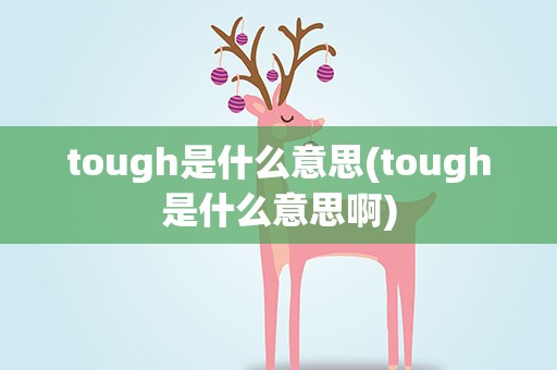 tough是什么意思(tough是什么意思啊)