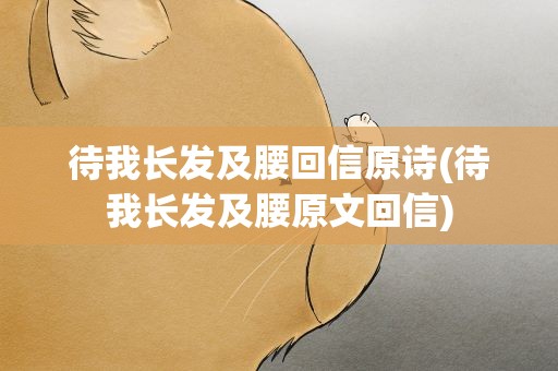 待我长发及腰回信原诗(待我长发及腰原文回信)