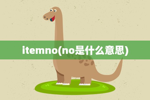 itemno(no是什么意思)