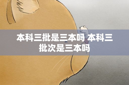 本科三批是三本吗 本科三批次是三本吗