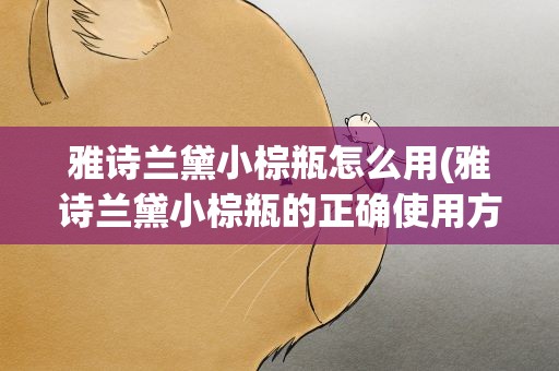 雅诗兰黛小棕瓶怎么用(雅诗兰黛小棕瓶的正确使用方法)