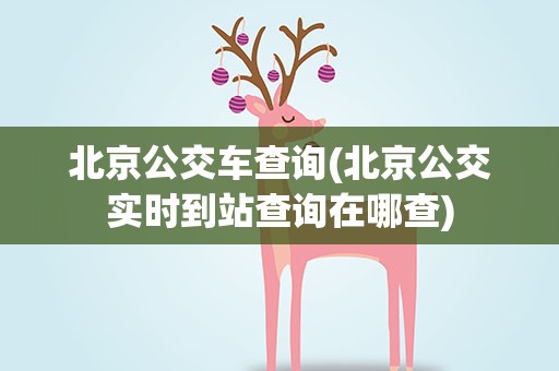 北京公交车查询(北京公交实时到站查询在哪查)