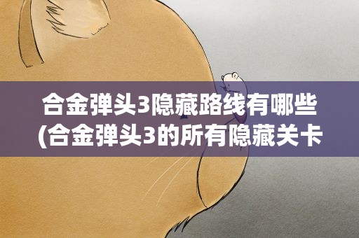合金弹头3隐藏路线有哪些(合金弹头3的所有隐藏关卡都在哪,怎么过)