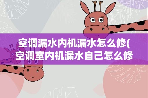 空调漏水内机漏水怎么修(空调室内机漏水自己怎么修呀)