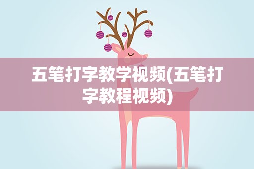 五笔打字教学视频(五笔打字教程视频)