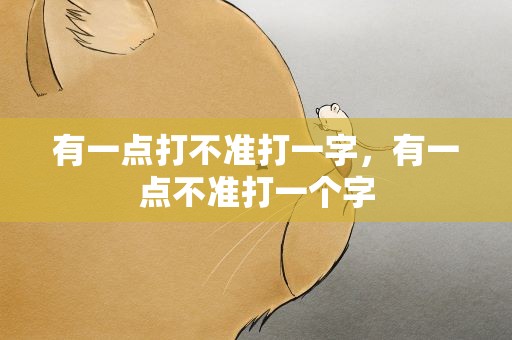 有一点打不准打一字，有一点不准打一个字