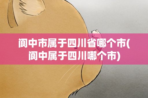 阆中市属于四川省哪个市(阆中属于四川哪个市)