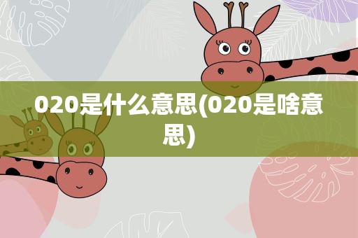 020是什么意思(020是啥意思)