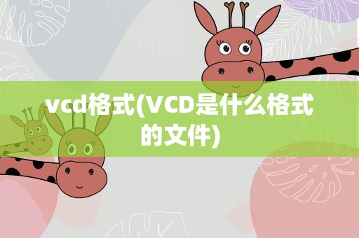 vcd格式(VCD是什么格式的文件)