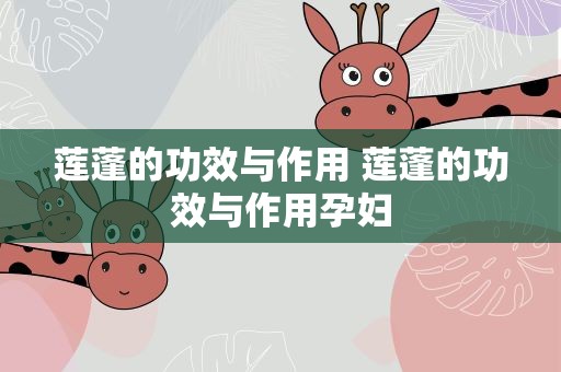 莲蓬的功效与作用 莲蓬的功效与作用孕妇