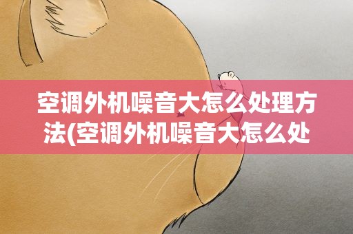 空调外机噪音大怎么处理方法(空调外机噪音大怎么处理)