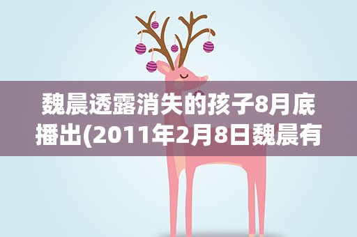 魏晨透露消失的孩子8月底播出(2011年2月8日魏晨有什么节目)