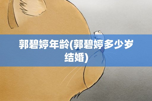 郭碧婷年龄(郭碧婷多少岁结婚)
