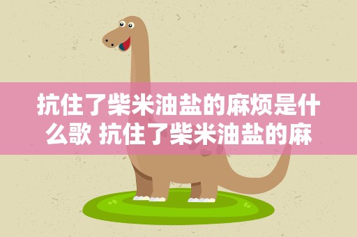 抗住了柴米油盐的麻烦是什么歌 抗住了柴米油盐的麻烦是什么歌曲