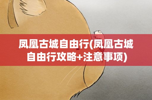 凤凰古城自由行(凤凰古城自由行攻略+注意事项)