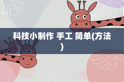 科技小制作 手工 简单(方法)