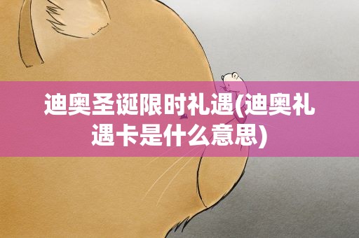 迪奥圣诞限时礼遇(迪奥礼遇卡是什么意思)
