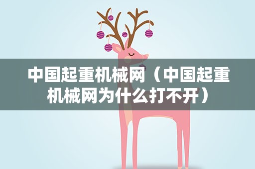 中国起重机械网（中国起重机械网为什么打不开）