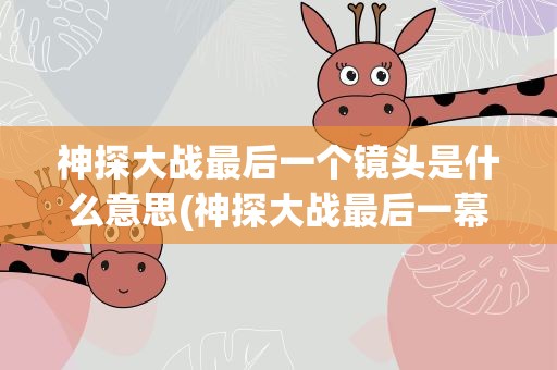 神探大战最后一个镜头是什么意思(神探大战最后一幕什么意思)