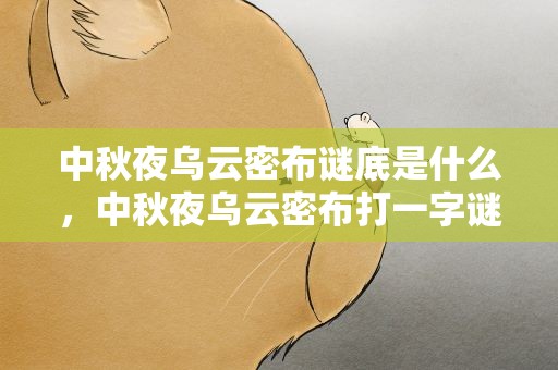 中秋夜乌云密布谜底是什么，中秋夜乌云密布打一字谜