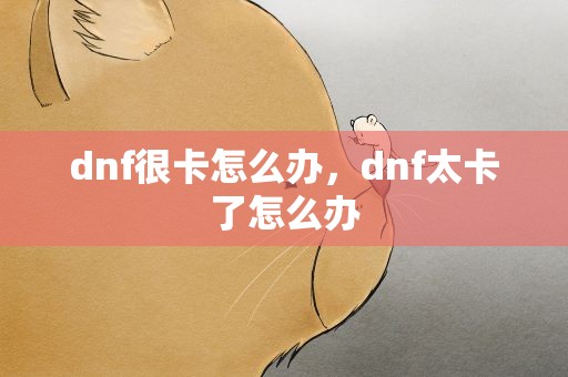 dnf很卡怎么办，dnf太卡了怎么办