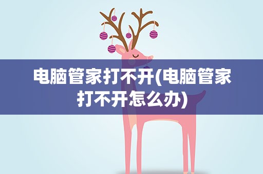 电脑管家打不开(电脑管家打不开怎么办)