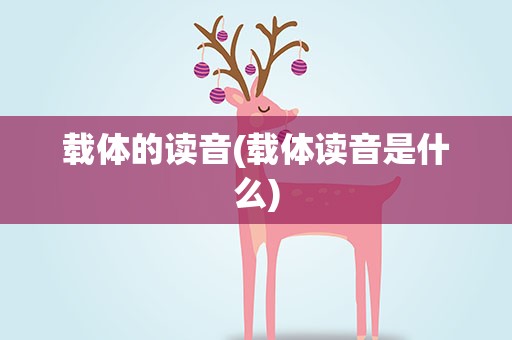 载体的读音(载体读音是什么)