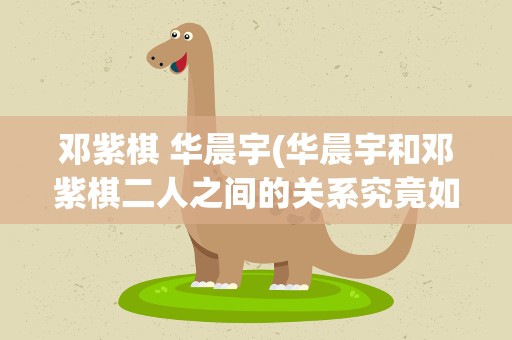 邓紫棋 华晨宇(华晨宇和邓紫棋二人之间的关系究竟如何)