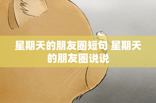 星期天的朋友圈短句 星期天的朋友圈说说