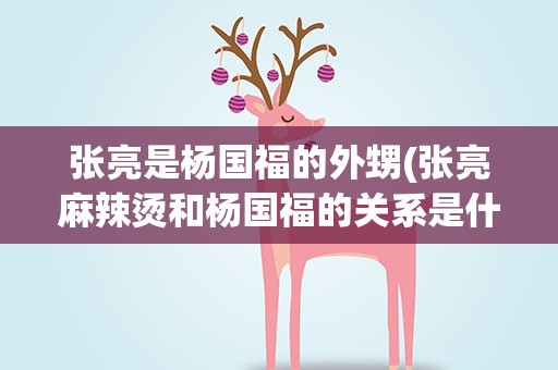 张亮是杨国福的外甥(张亮麻辣烫和杨国福的关系是什么呢)