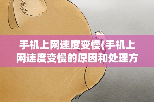 手机上网速度变慢(手机上网速度变慢的原因和处理方法)
