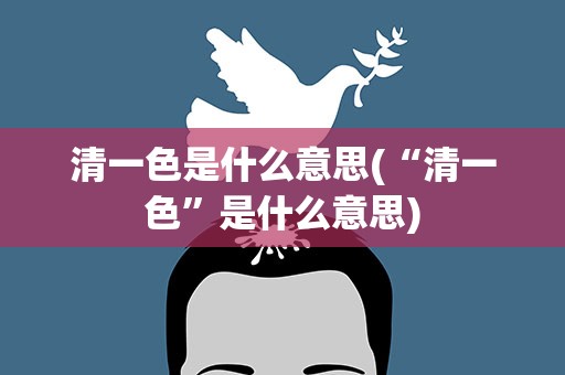 清一色是什么意思(“清一色”是什么意思)