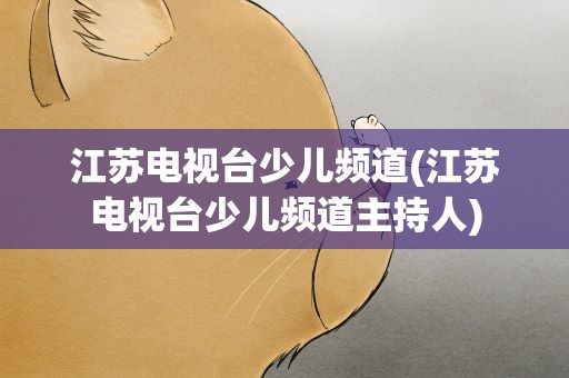 江苏电视台少儿频道(江苏电视台少儿频道主持人)