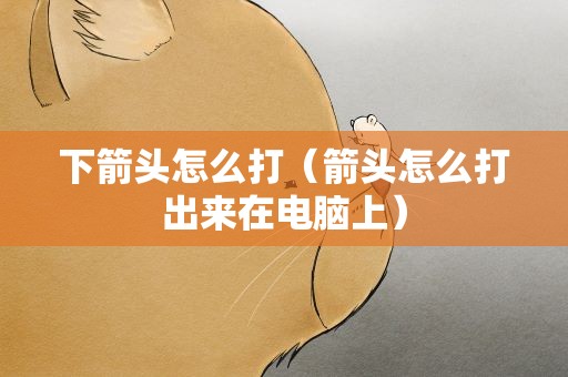 下箭头怎么打（箭头怎么打出来在电脑上）