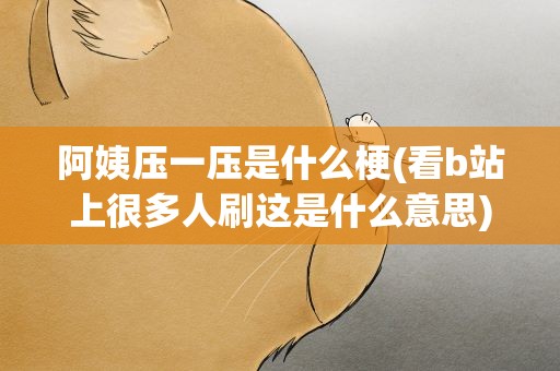 阿姨压一压是什么梗(看b站上很多人刷这是什么意思)