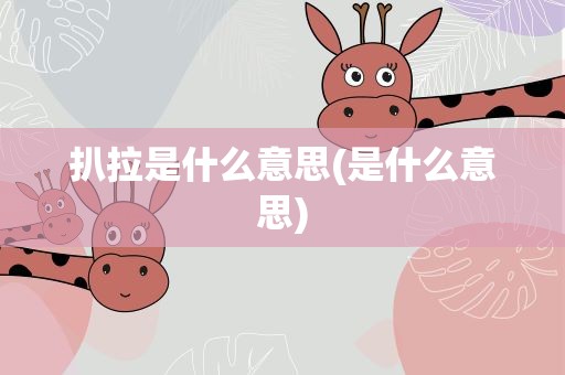 扒拉是什么意思(是什么意思)