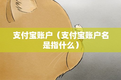 支付宝账户（支付宝账户名是指什么）