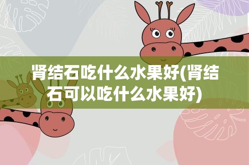 肾结石吃什么水果好(肾结石可以吃什么水果好)
