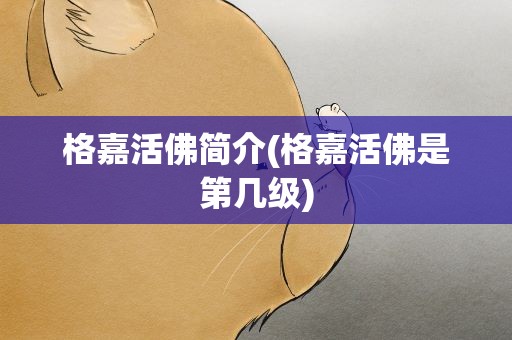 格嘉活佛简介(格嘉活佛是第几级)