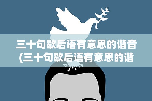 三十句歇后语有意思的谐音(三十句歇后语有意思的谐音是什么)