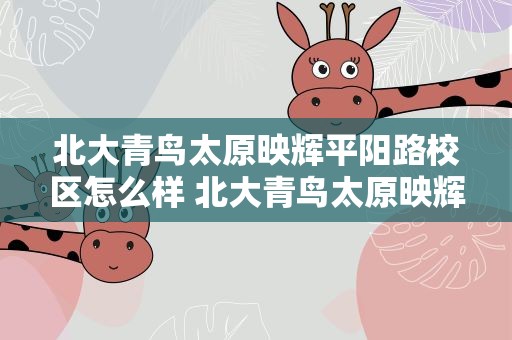 北大青鸟太原映辉平阳路校区怎么样 北大青鸟太原映辉计算机软件学院