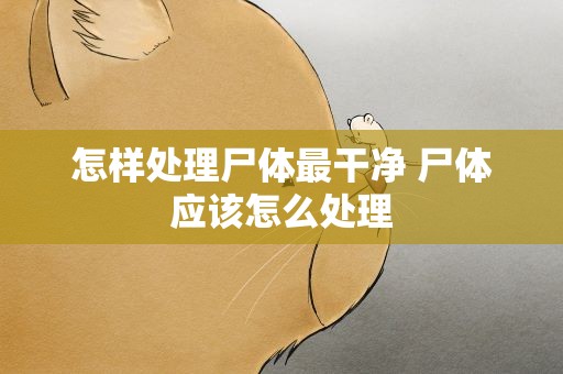 怎样处理尸体最干净 尸体应该怎么处理