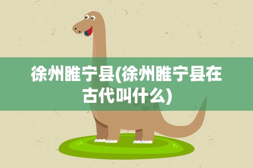 徐州睢宁县(徐州睢宁县在古代叫什么)
